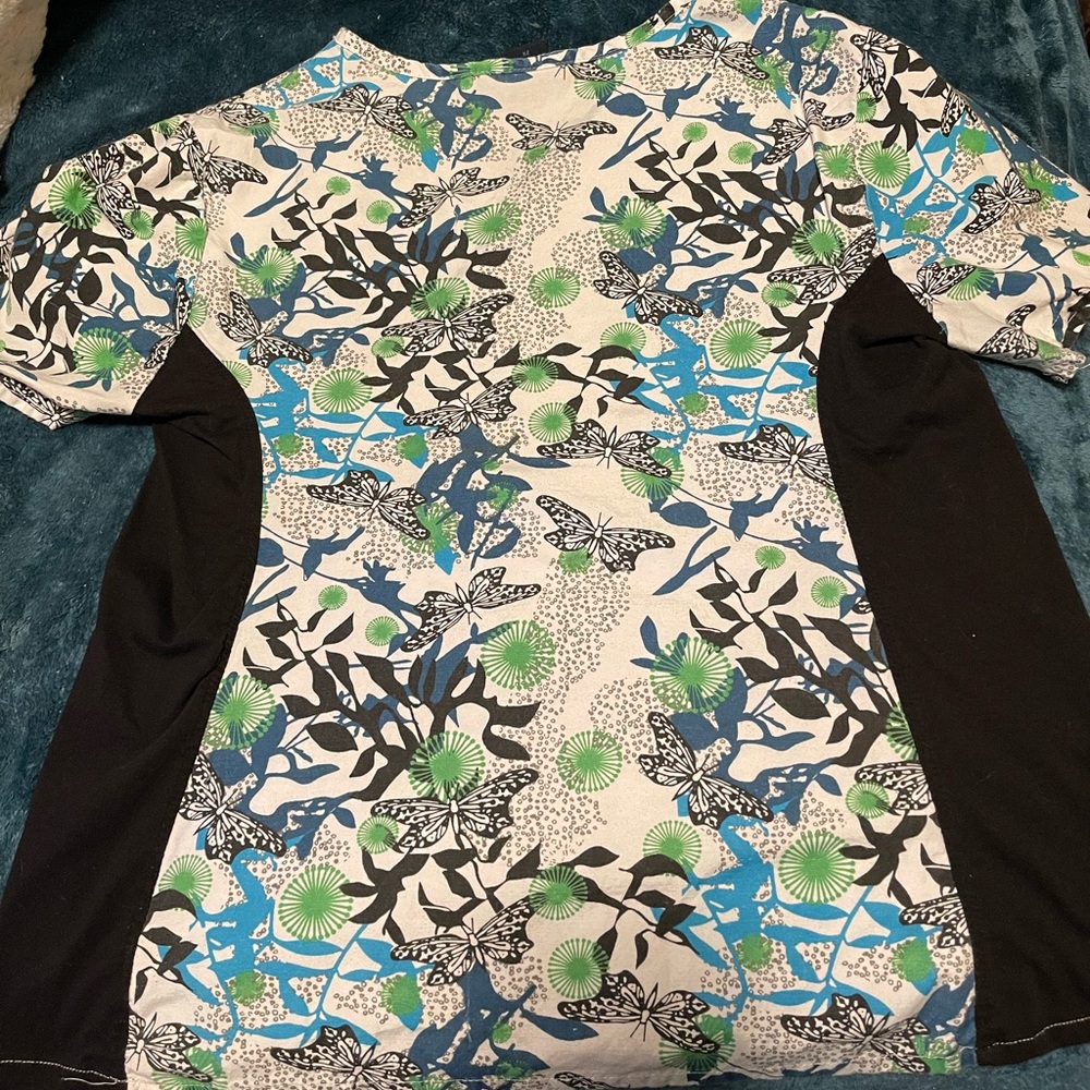 Beautiful Butterfly Scrub Top